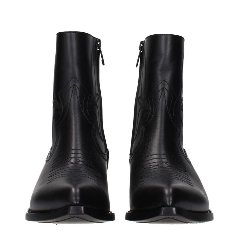 Celine Black Leather Ankle Women's Boots - Picture 3 of 5